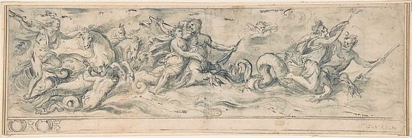 Sea Deities by Anonymous, Italian, Roman-Bolognese, 17th century