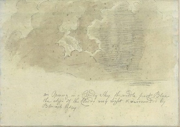 An Opening in a Cloudy Sky (Smaller Italian sketchbook, leaf 13 recto) by Joseph Wright (Wright of Derby)