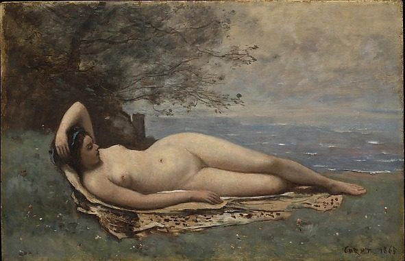 Bacchante by the Sea by Camille Corot
