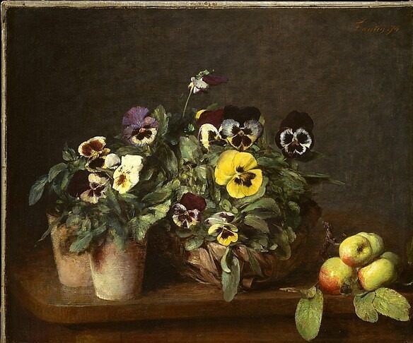 Still Life with Pansies by Henri Fantin-Latour
