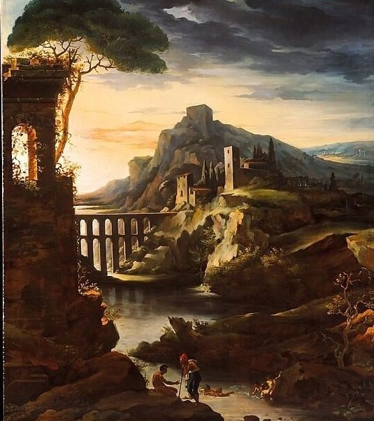 Evening: Landscape with an Aqueduct by Théodore Géricault