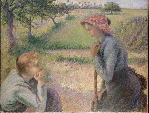 Two Young Peasant Women by Camille Pissarro