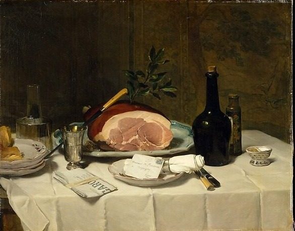 Still Life with Ham by Philippe Rousseau