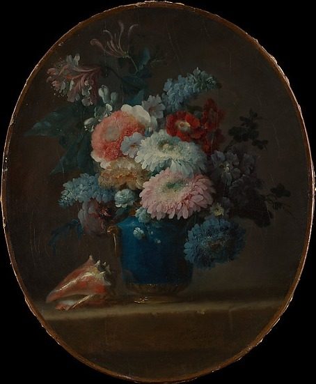 Vase of Flowers and Conch Shell by Anne Vallayer-Coster