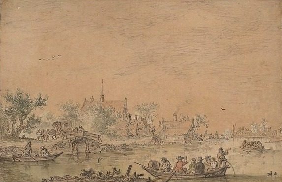 Boating Party on a River by Jan van Goyen
