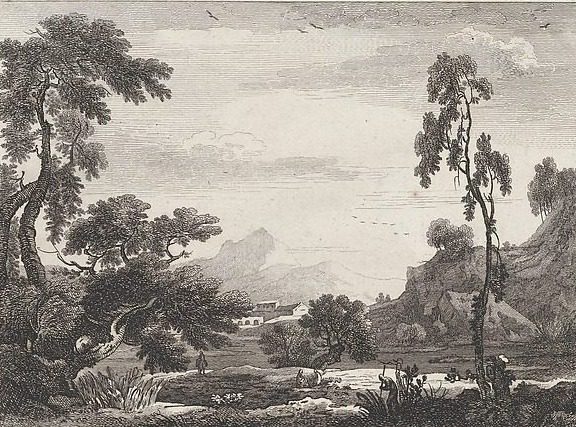 Landscape by Jean-Baptiste-Claude Chatelain