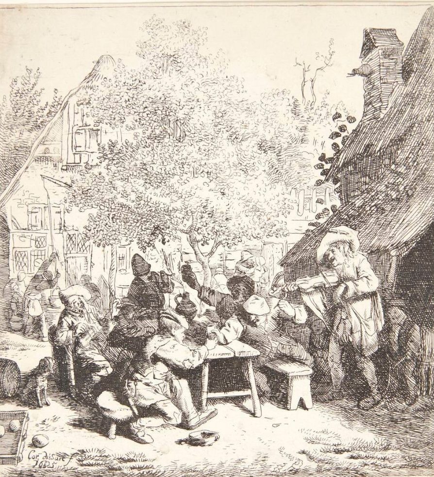 En violinspiller by Cornelis Dusart