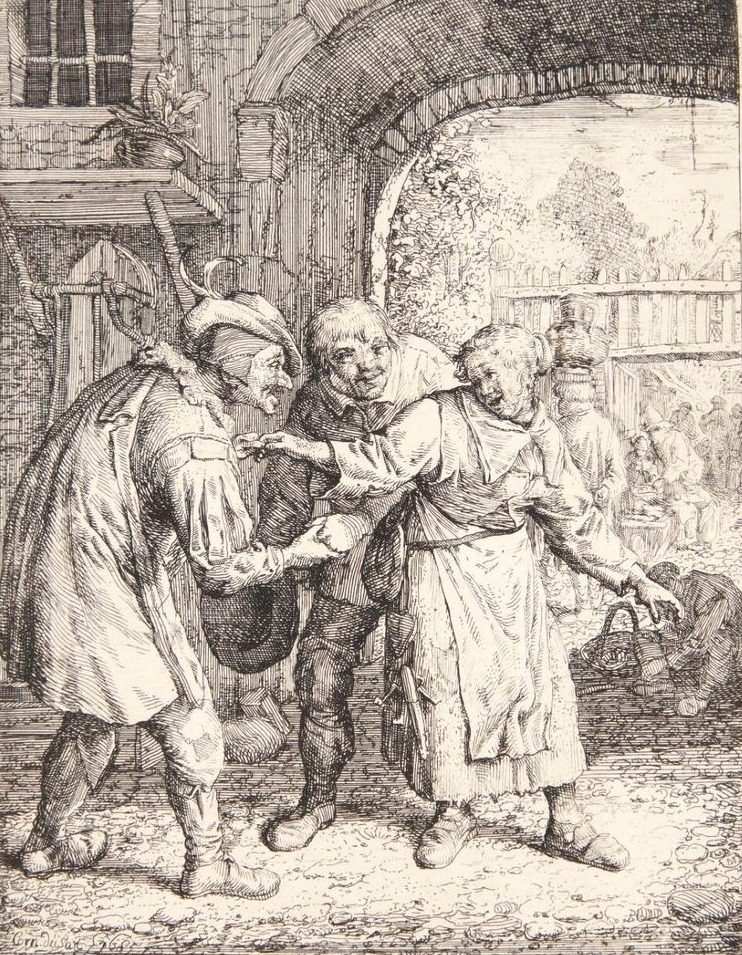 Den bedragne ægtemand by Cornelis Dusart