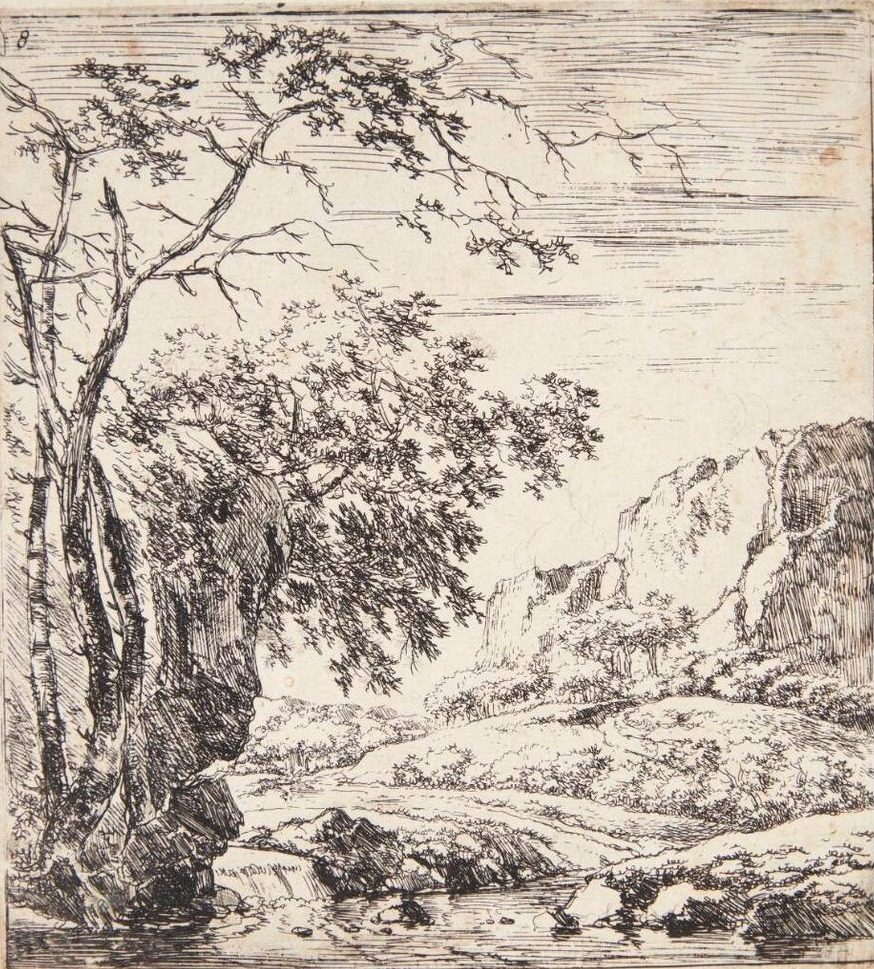 Træer ved foden af en klippe by Herman Naiwincx