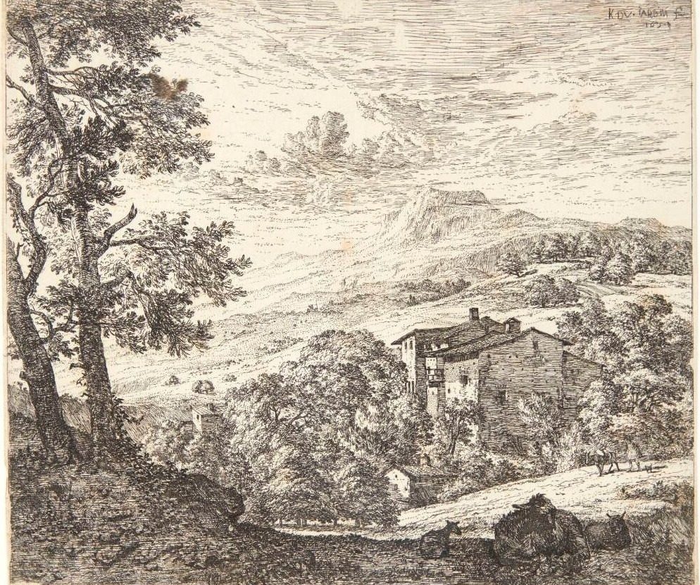 Æsel mellem to får by Karel Du Jardin