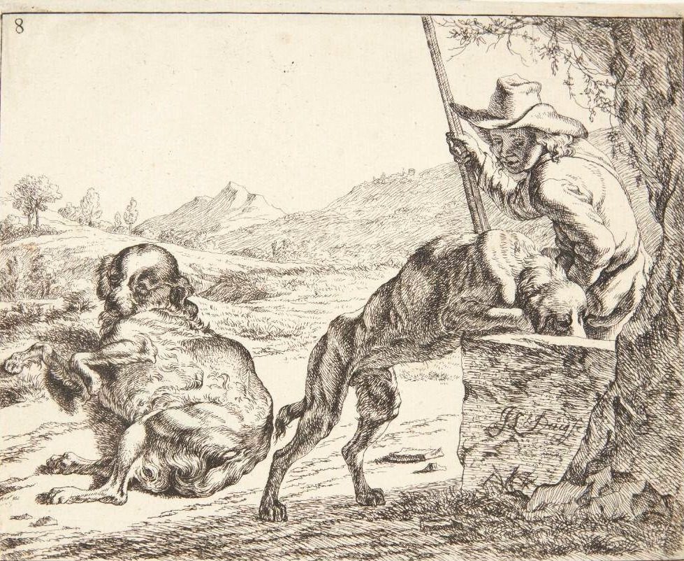 En hund, som drikker by Johan le Ducq