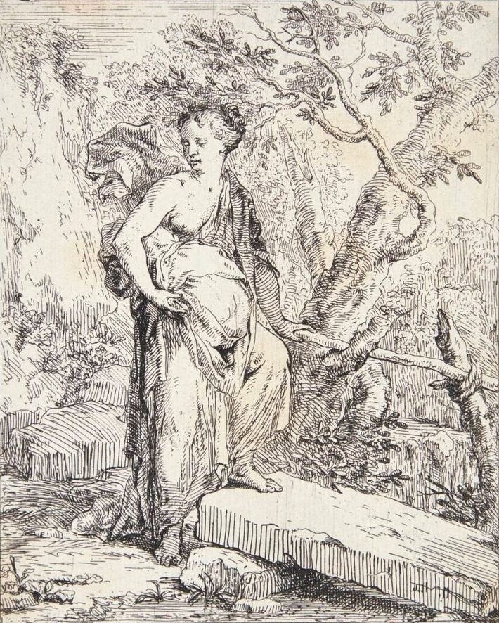 Hagar i ørkenen by Louis de Deyster
