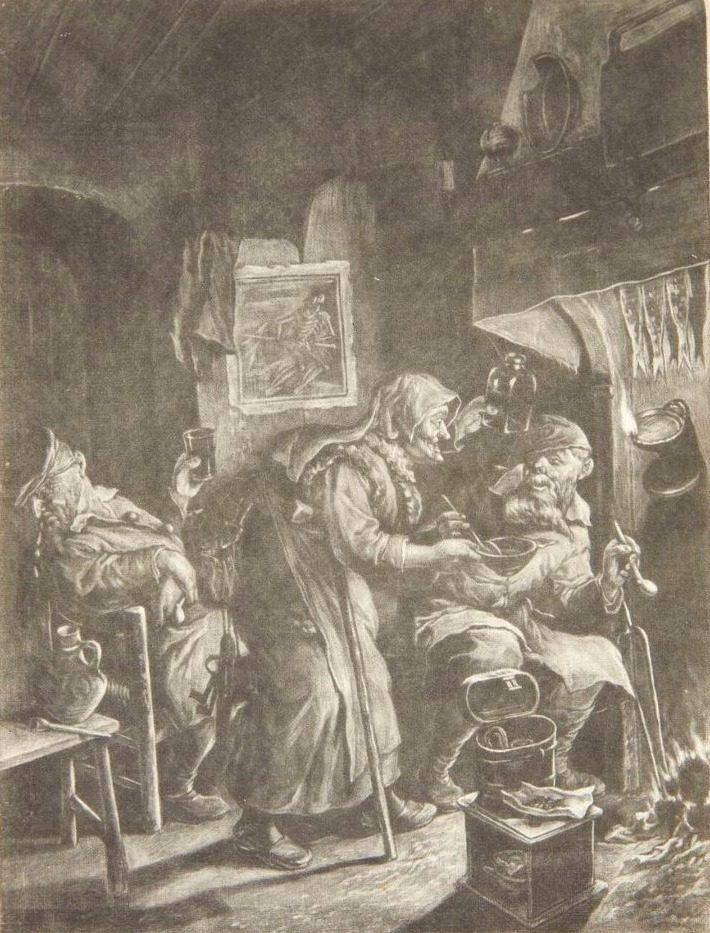 Alderdom by Cornelis Dusart