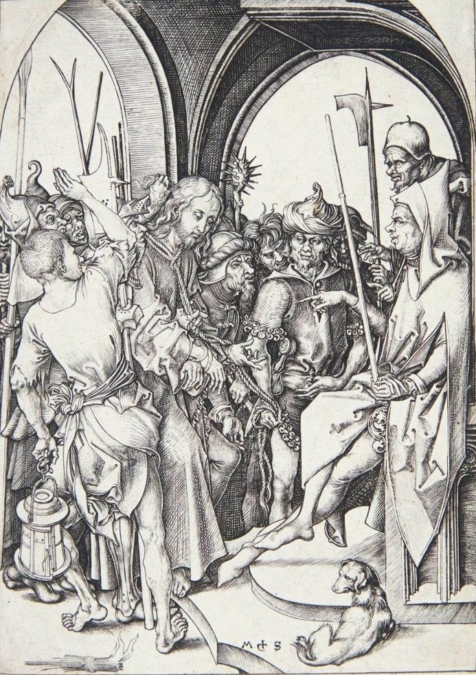 Kristus bragt for Annas by Martin Schongauer