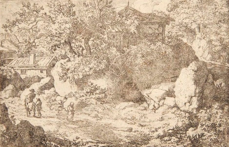 Landskab med en ridende bonde by Allaert van Everdingen