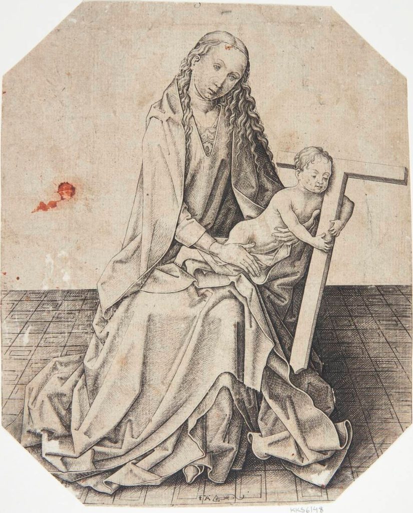 Jomfru Maria med barnet by Mester IAM af Zwolle