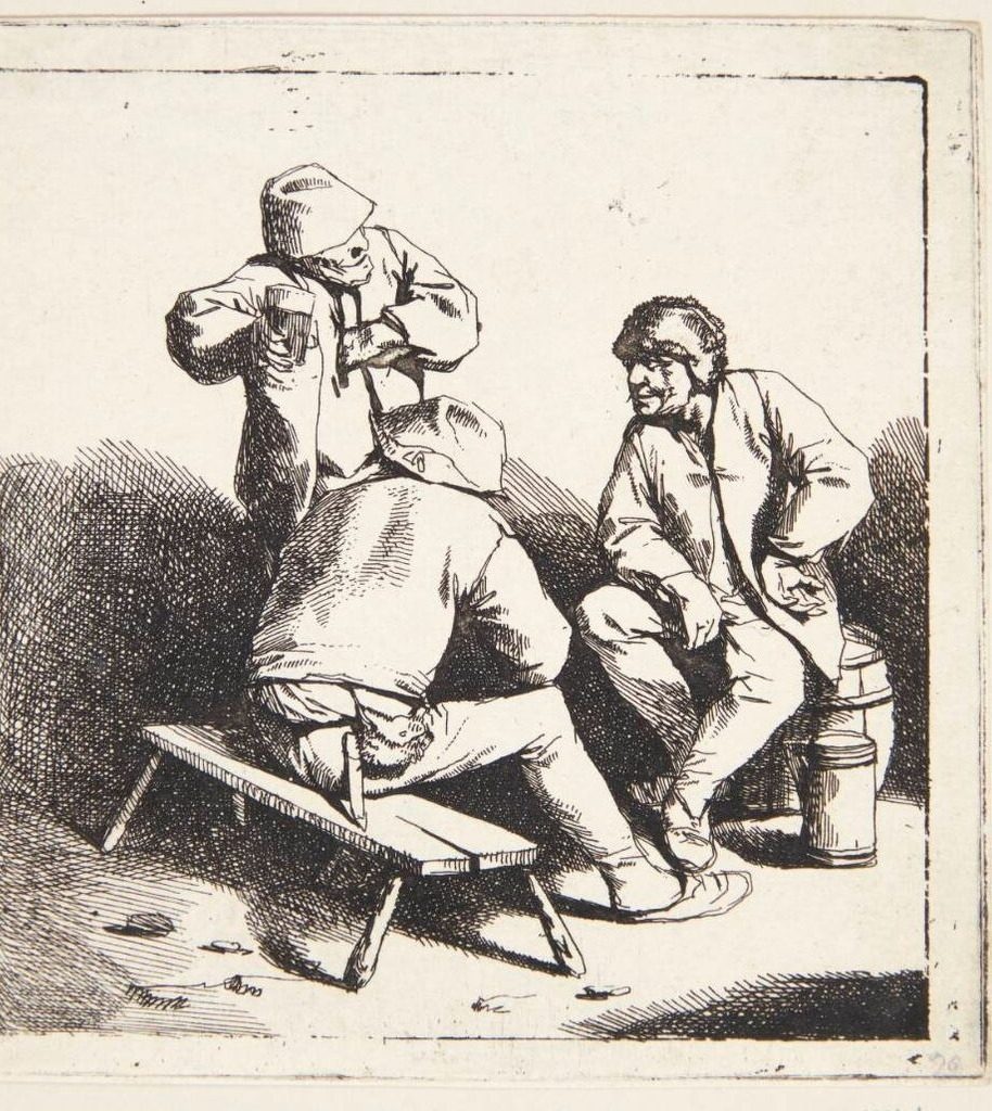 Tre drikkende mænd by Cornelis Pietersz Bega