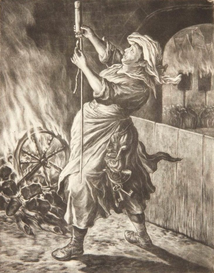 Kvinde med en raket by Cornelis Dusart