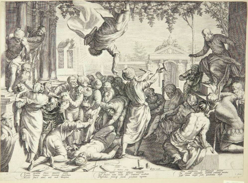 Den hellige Markus befrier en slave by Jacob Matham