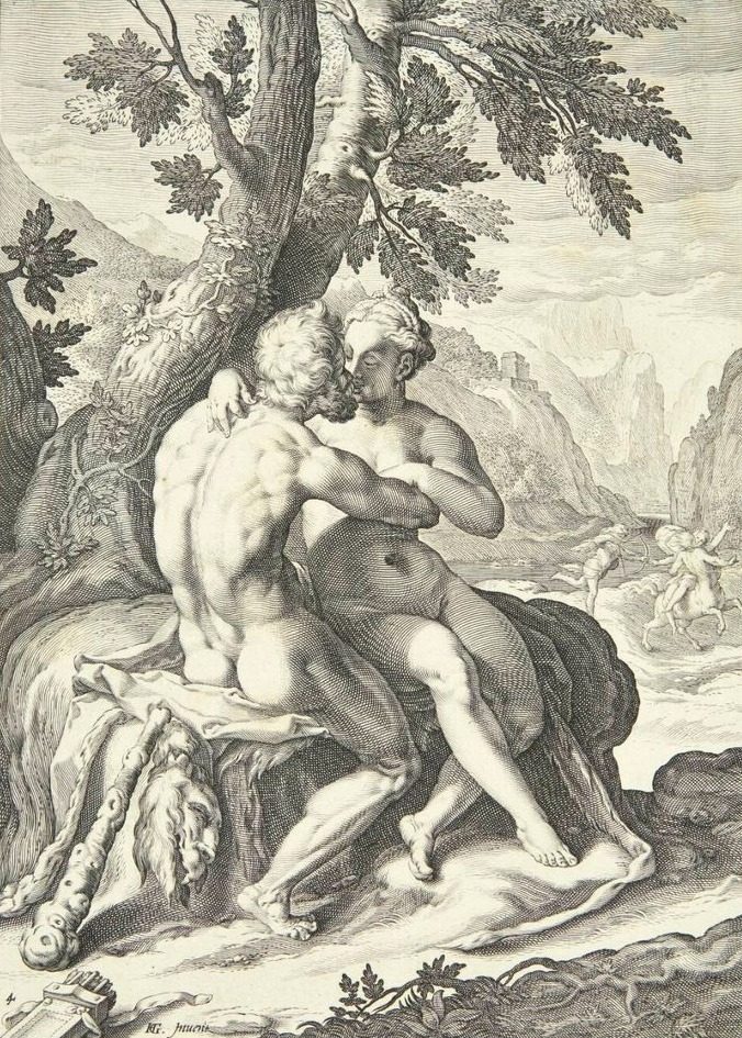 Herkules og Dejanira by Jacob Matham