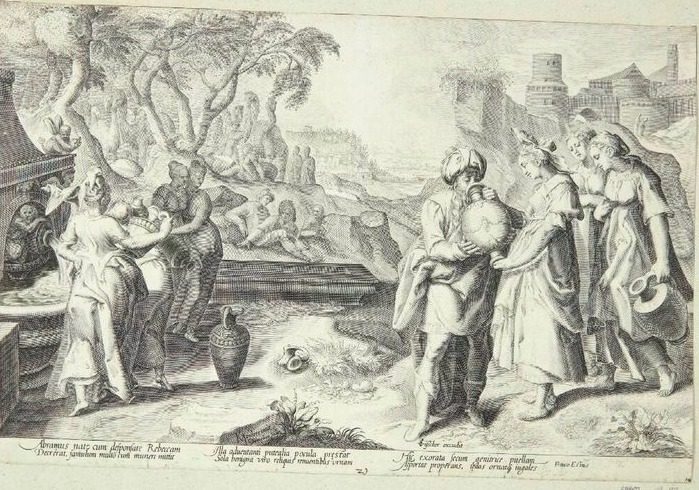 Rebekka og Eliezer ved brønden by Jan Saenredam