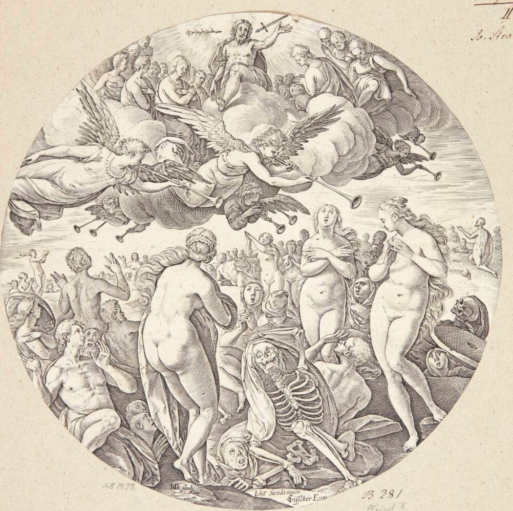 De dødes opstandelse by Hendrick Goltzius