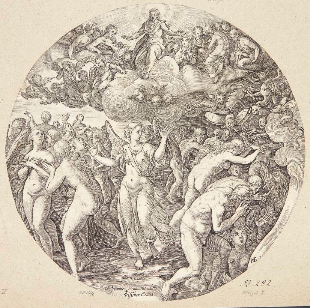 Adskillelsen af de frelste og de fordømte by Hendrick Goltzius