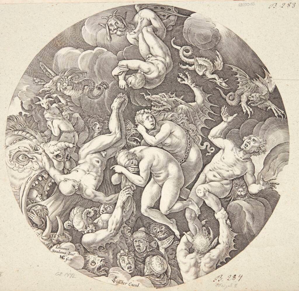 De fordømtes fald by Hendrick Goltzius