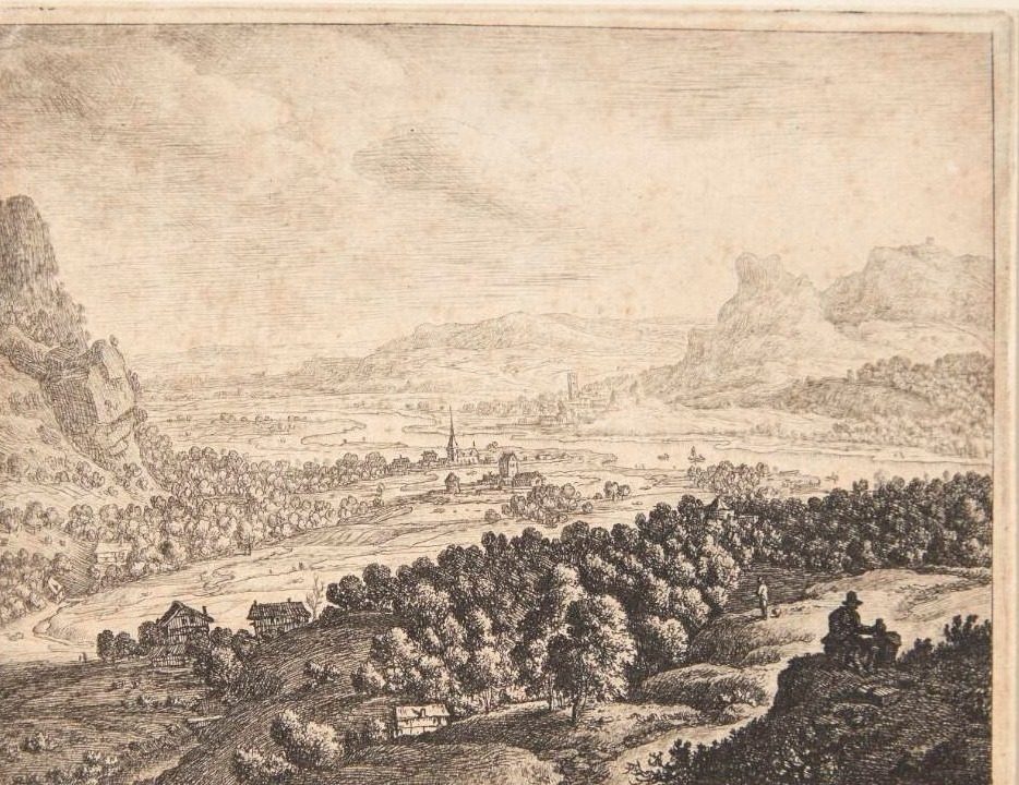Flod i et bjergrigt landskab by Herman Saftleven