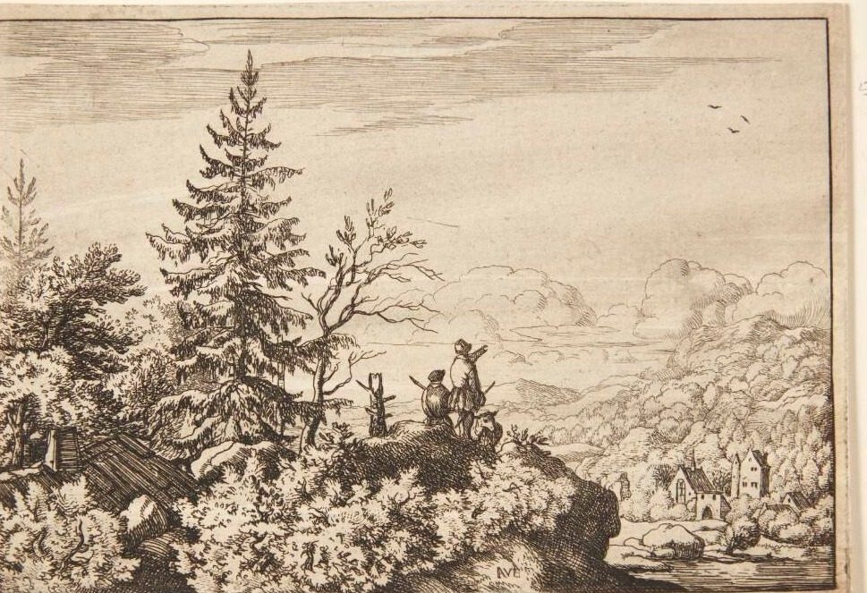 To mænd på en klippe by Allaert van Everdingen