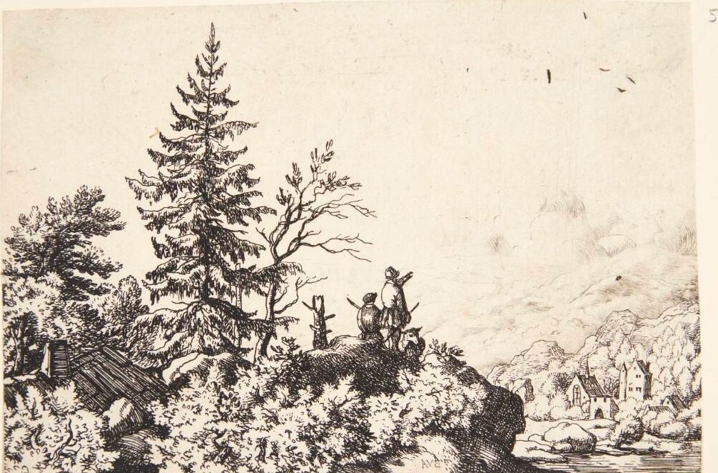 To mænd på en klippe by Allaert van Everdingen