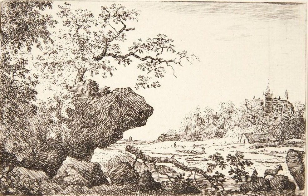 Landskab med nedfalden gren by Allaert van Everdingen