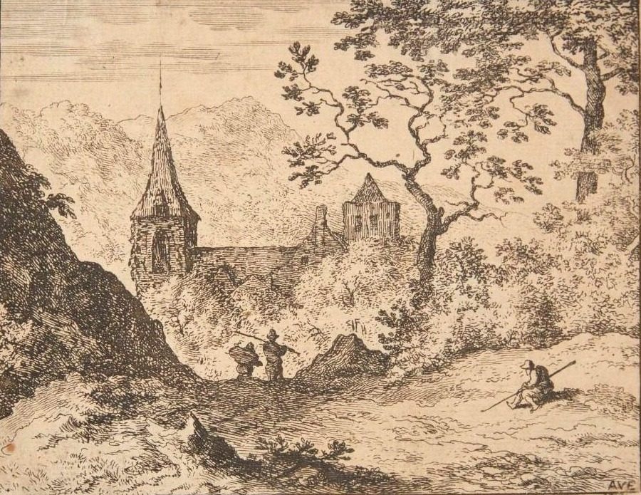 En kirke i en dal by Allaert van Everdingen