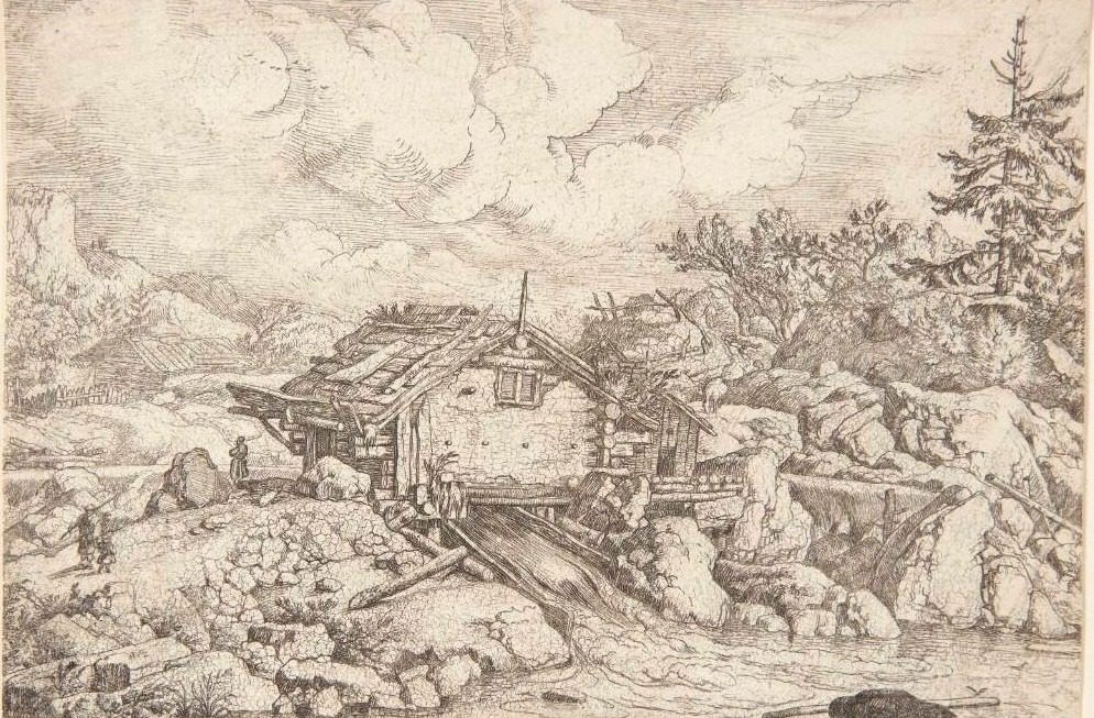 En vandmølle by Allaert van Everdingen