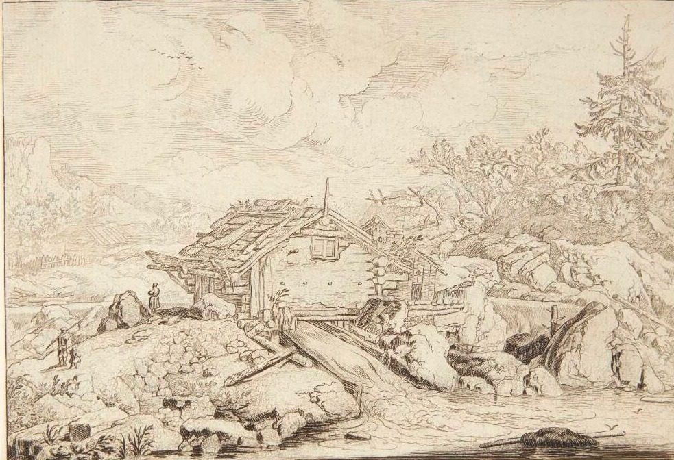En vandmølle by Allaert van Everdingen