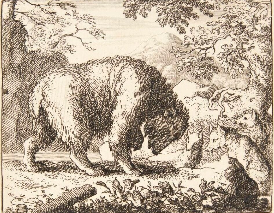 Renard lover bjørnen honning by Allaert van Everdingen