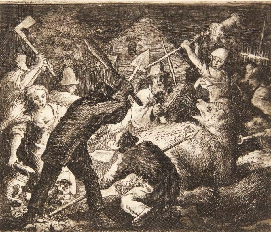 Bønder angriber bjørnen by Allaert van Everdingen