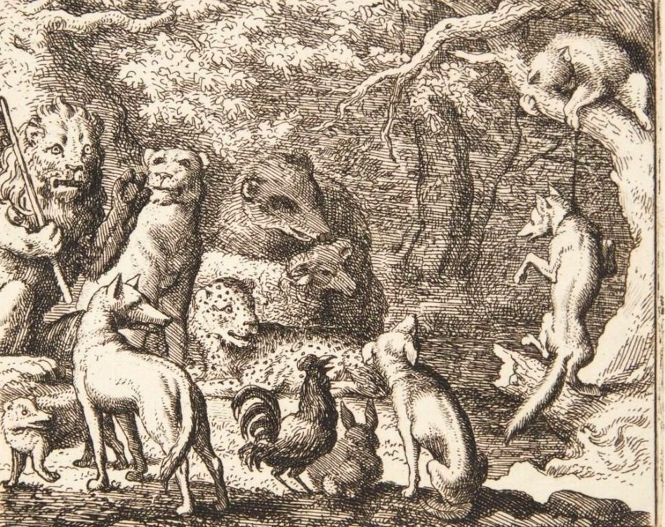 Renard beder om lov til at tilstå by Allaert van Everdingen