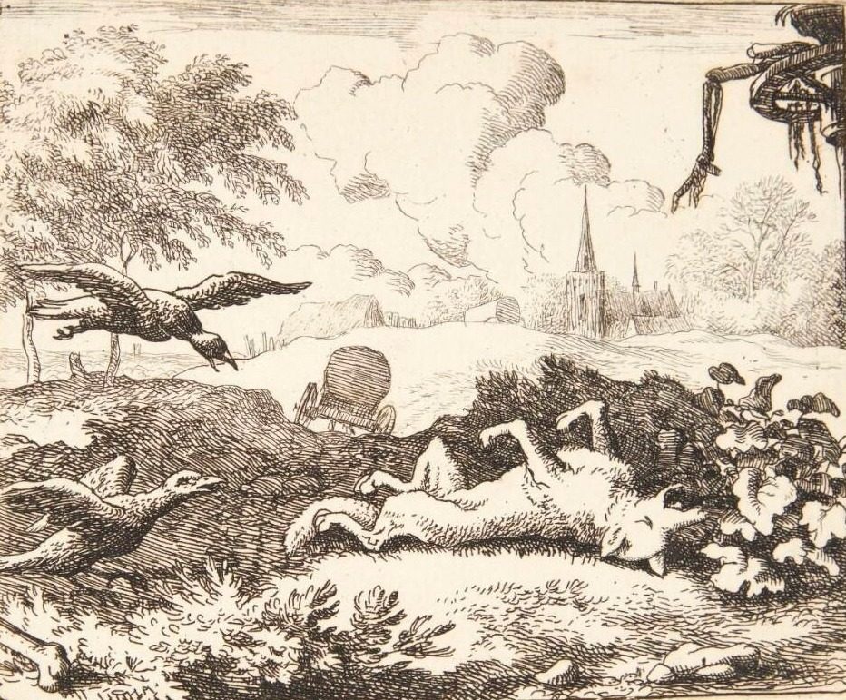 Renard spiller død by Allaert van Everdingen