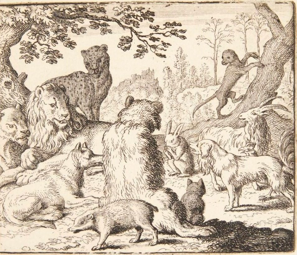 Løven beordrer en eftersøgning efter Renard by Allaert van Everdingen