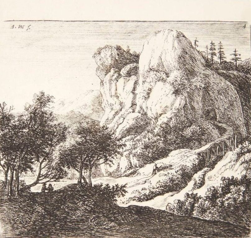 Lille træbro by Anthonie Waterloo