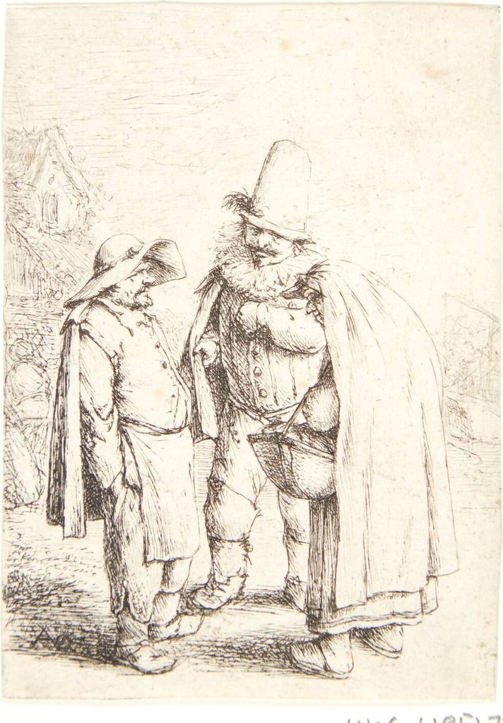 Kvaksalver i samtale med et bondepar by Adriaen van Ostade