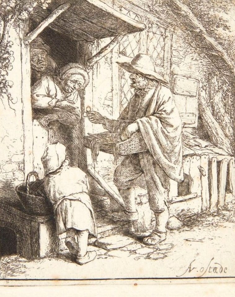 Brillesælgeren by Adriaen van Ostade