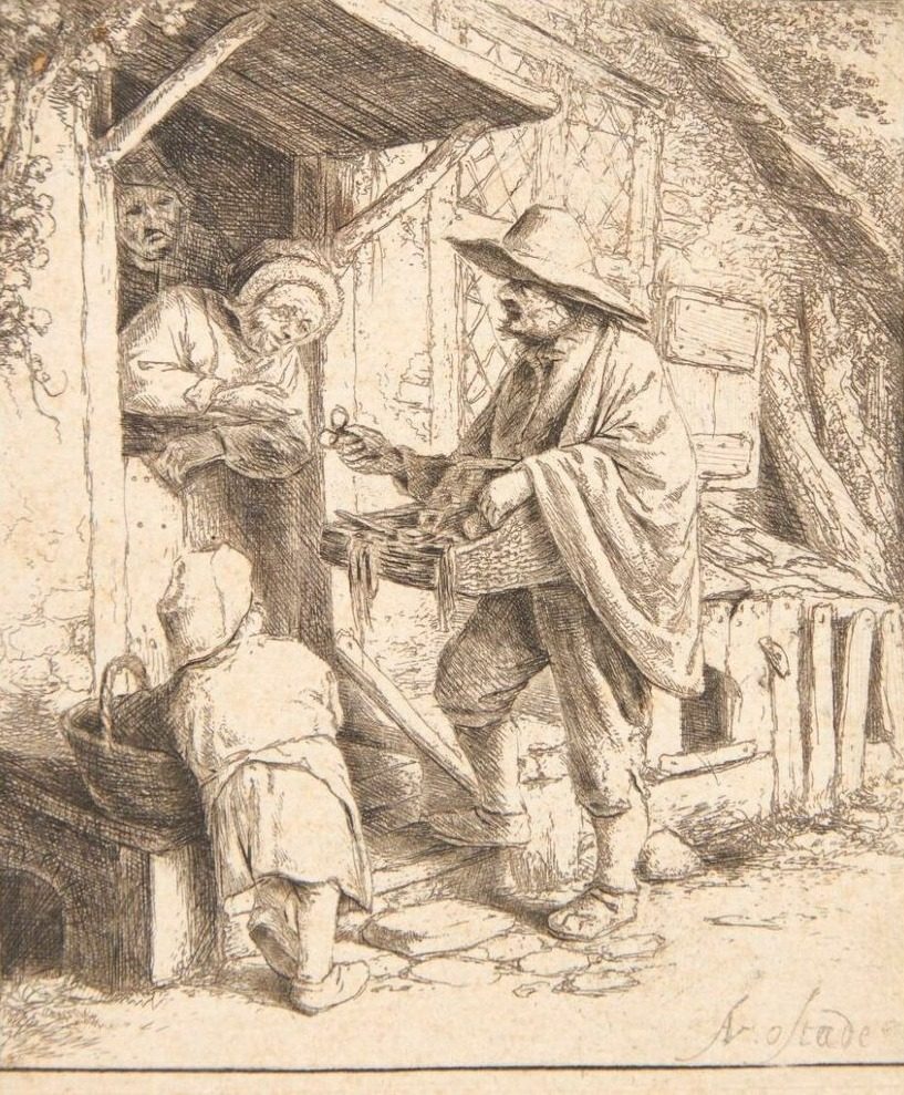 Brillesælgeren by Adriaen van Ostade