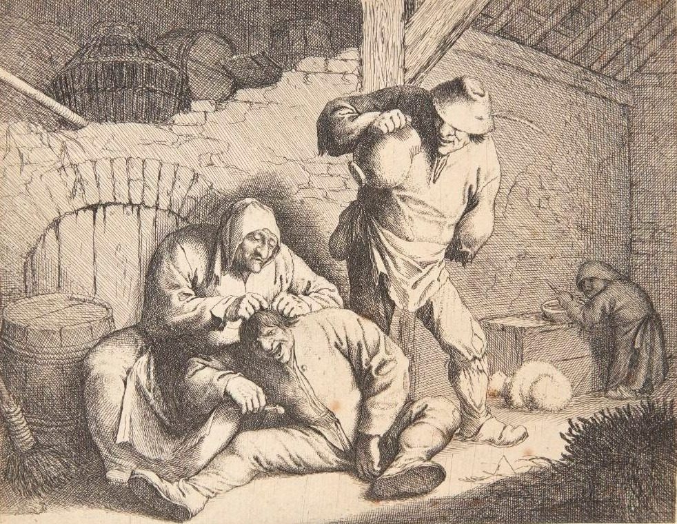 Bondefamilie i bøn by Willem Basse