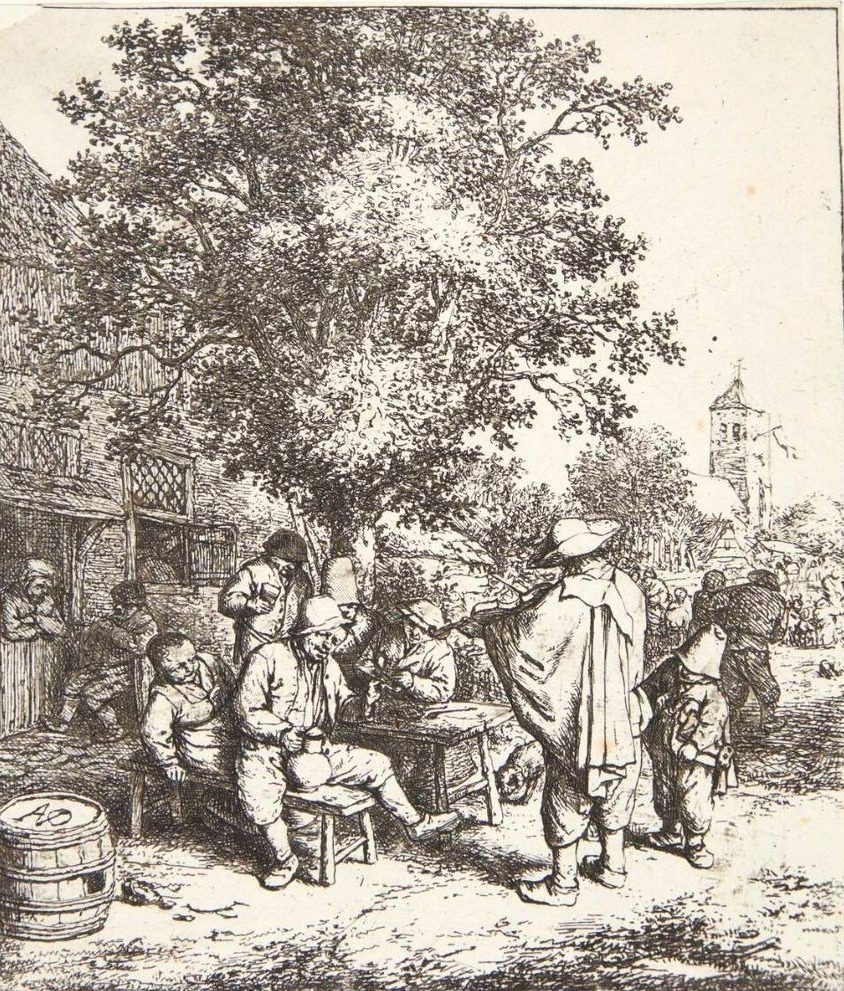 Fiolspilleren og lirekassedrengen by Adriaen van Ostade