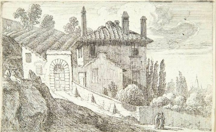 Udsigt over en italiensk villa by Herman van Swanevelt