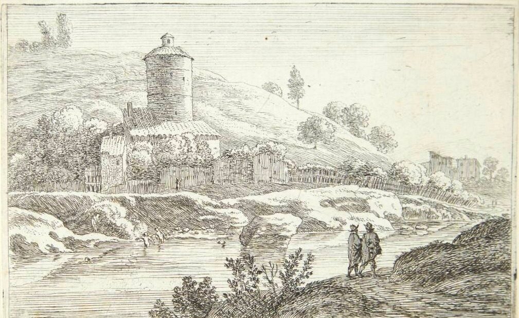 Rundt tårn ved Tiberen by Herman van Swanevelt
