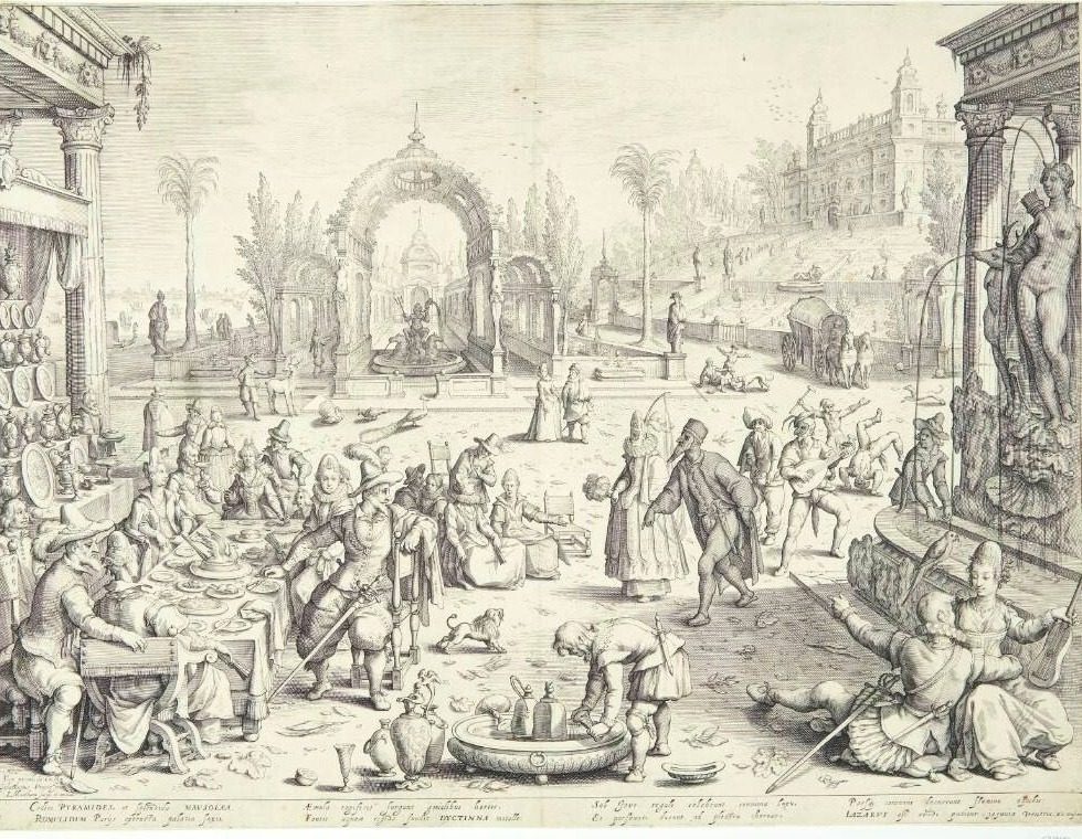 Den rige mand og Lazarus by Jacob Matham