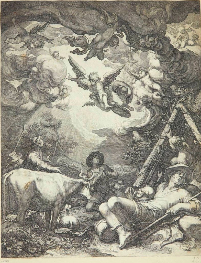 Bebudelsen for hyrderne by Jan Saenredam